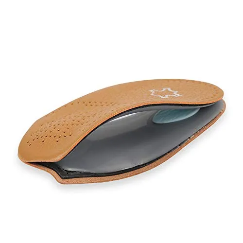 3/4 Cushioned Orthotic Insoles with Metatarsal Pad, Leather Half Shoe Inserts 2.8cm Arch Support for Plantar Fasciitis, Pair (EU 41/42) EU 41/42