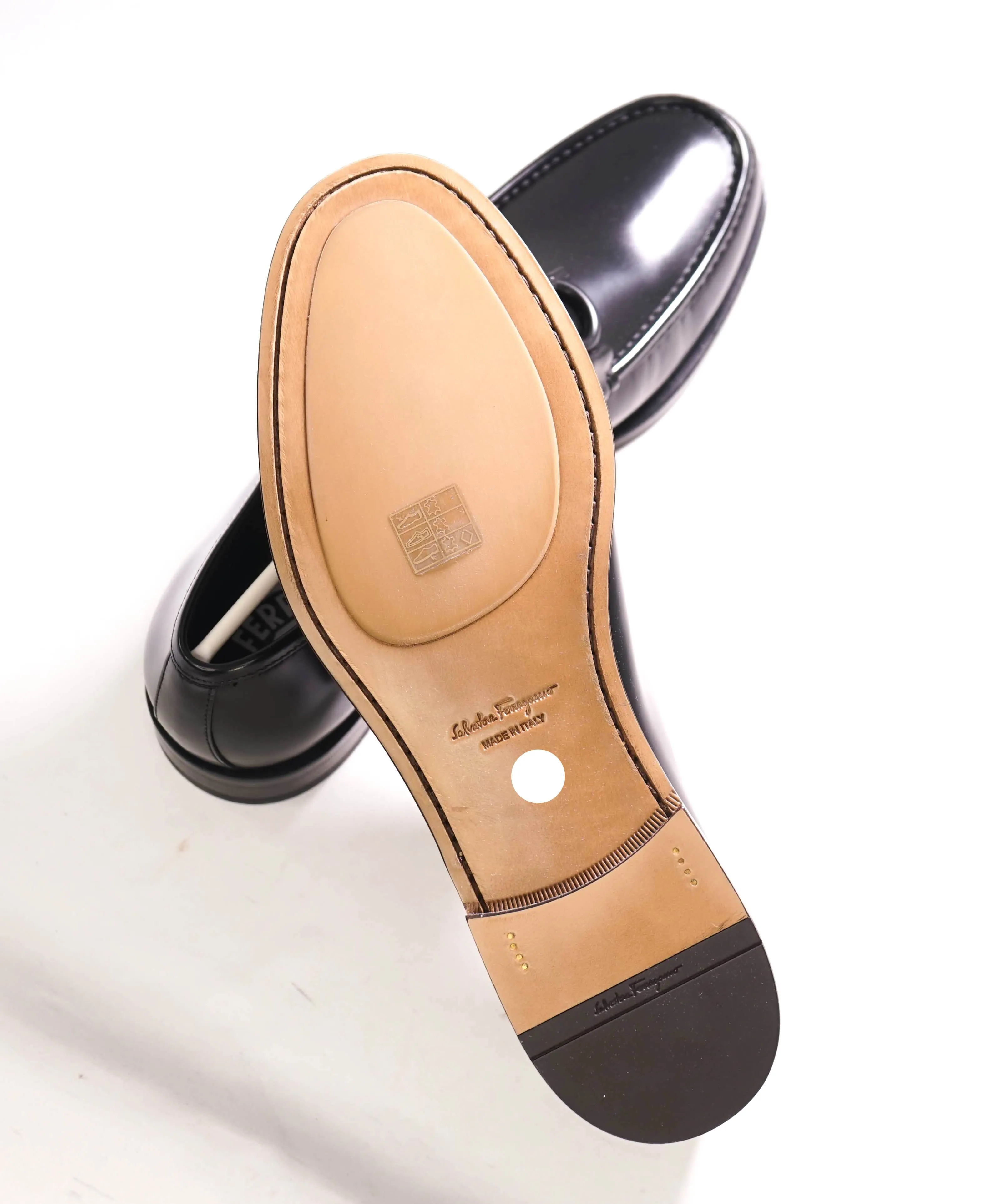 $850 SALVATORE FERRAGAMO - “ROLO" Gancini Bit Loafer Black Leather - 11 E US