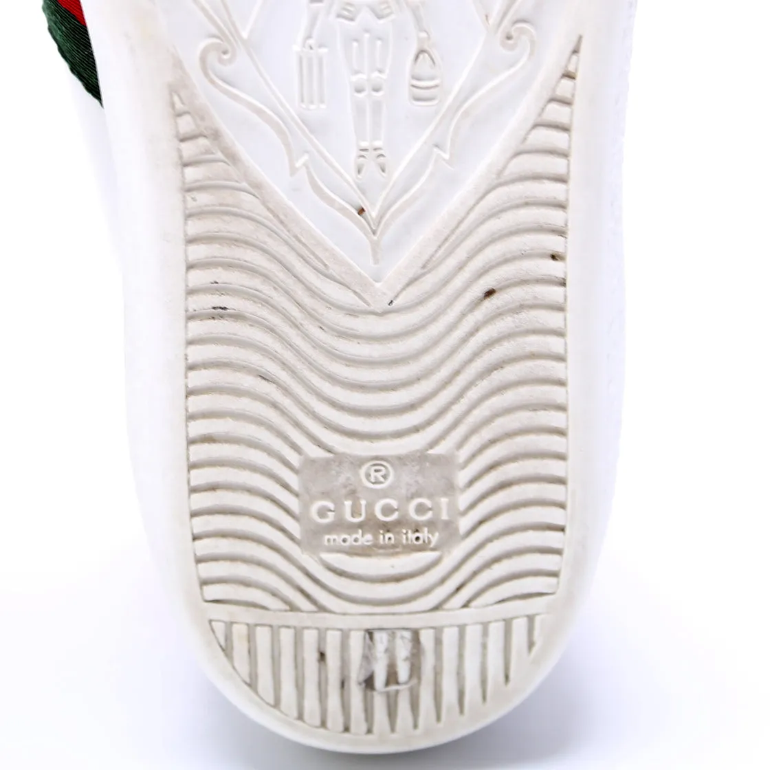Ace Web Bee Leather Sneakers Size 38 White