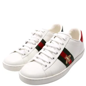 Ace Web Bee Leather Sneakers Size 38 White