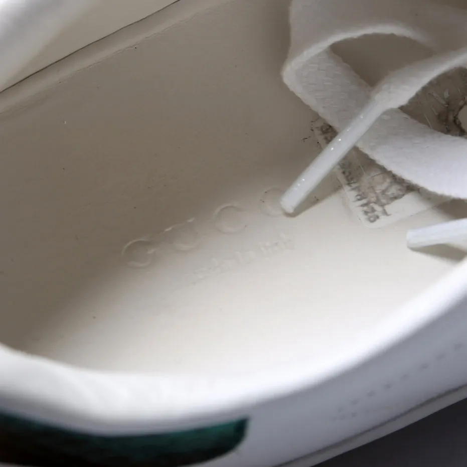Ace Web Bee Leather Sneakers Size 38 White