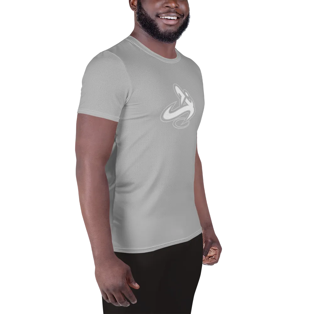 Athletic Apparatus Grey 2 White logo White stitch Men's Athletic T-shirt