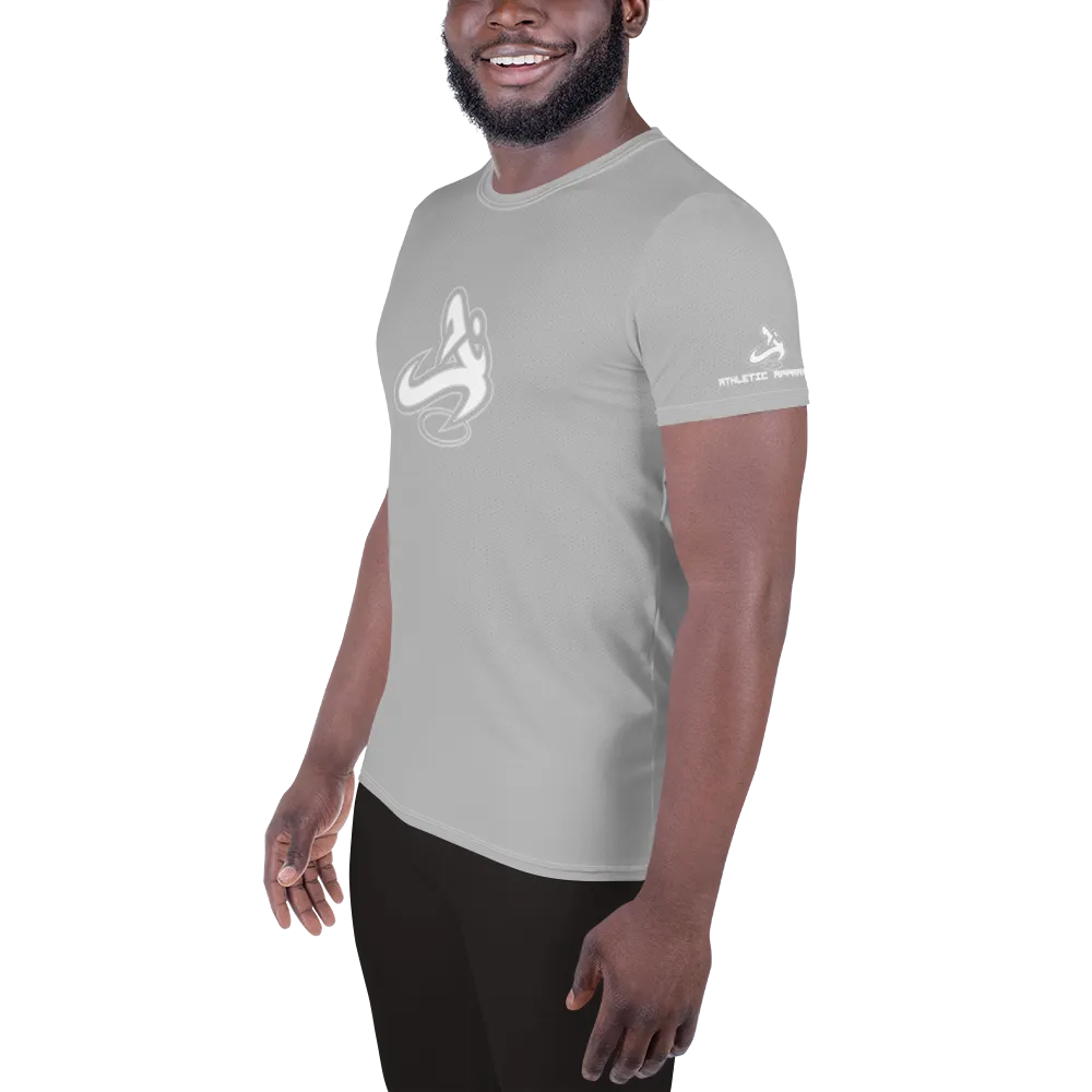 Athletic Apparatus Grey 2 White logo White stitch Men's Athletic T-shirt