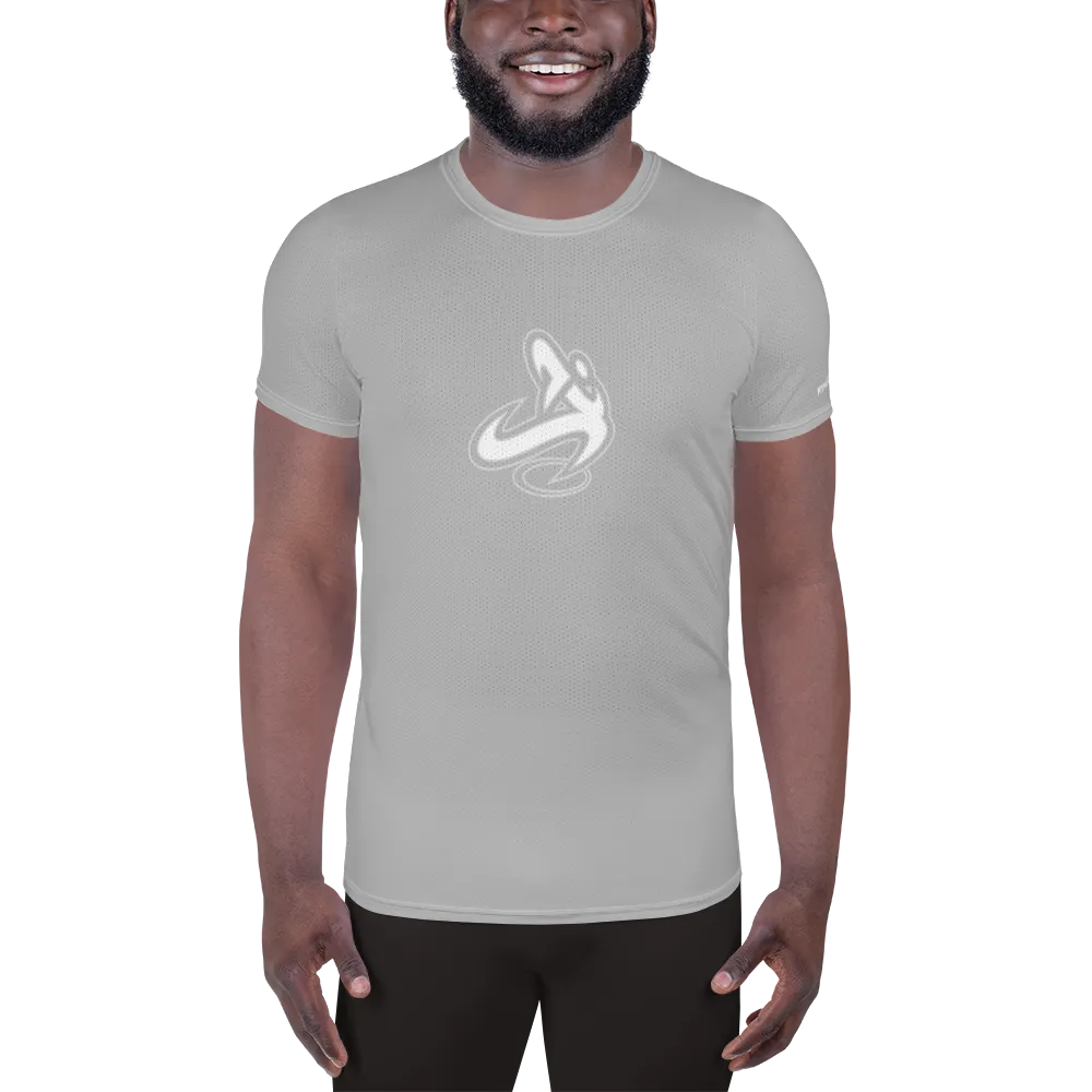Athletic Apparatus Grey 2 White logo White stitch Men's Athletic T-shirt