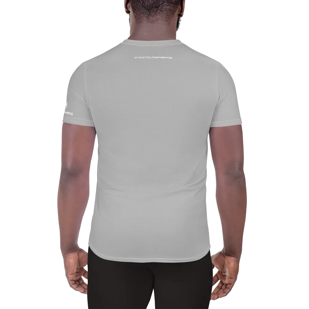 Athletic Apparatus Grey 2 White logo White stitch Men's Athletic T-shirt