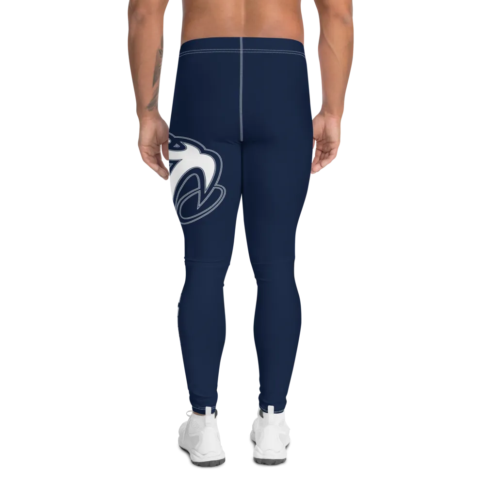 Athletic Apparatus Navy White logo White Stitch V2 Men's Leggings