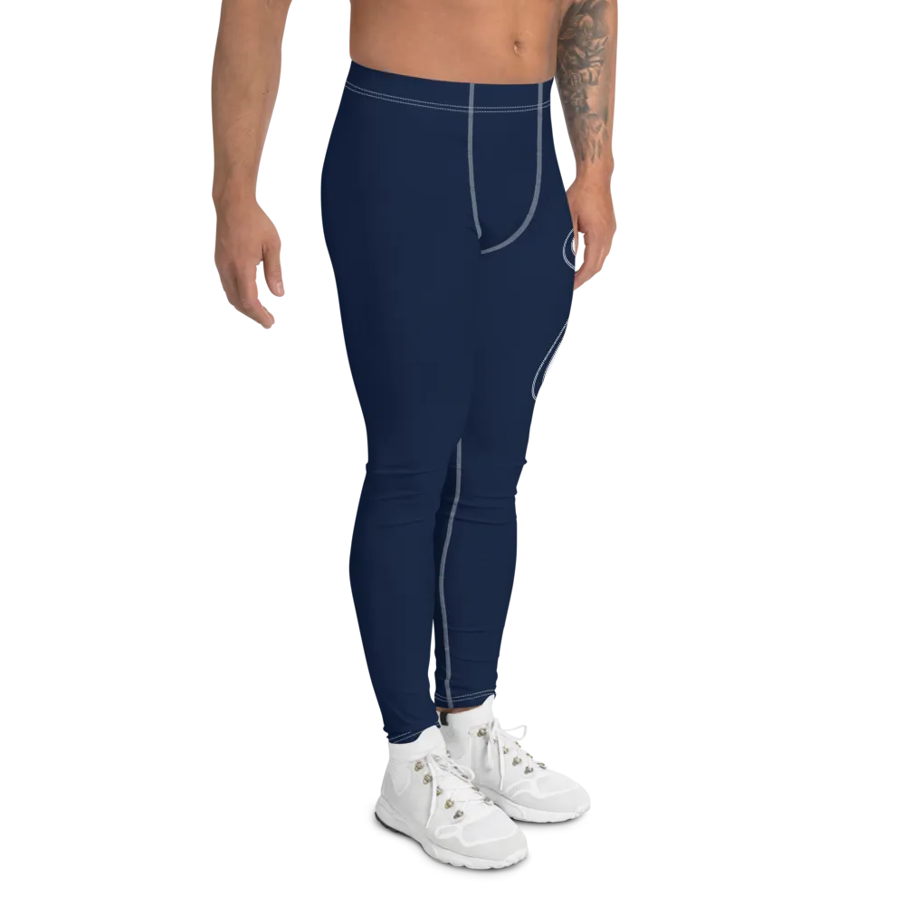 Athletic Apparatus Navy White logo White Stitch V2 Men's Leggings