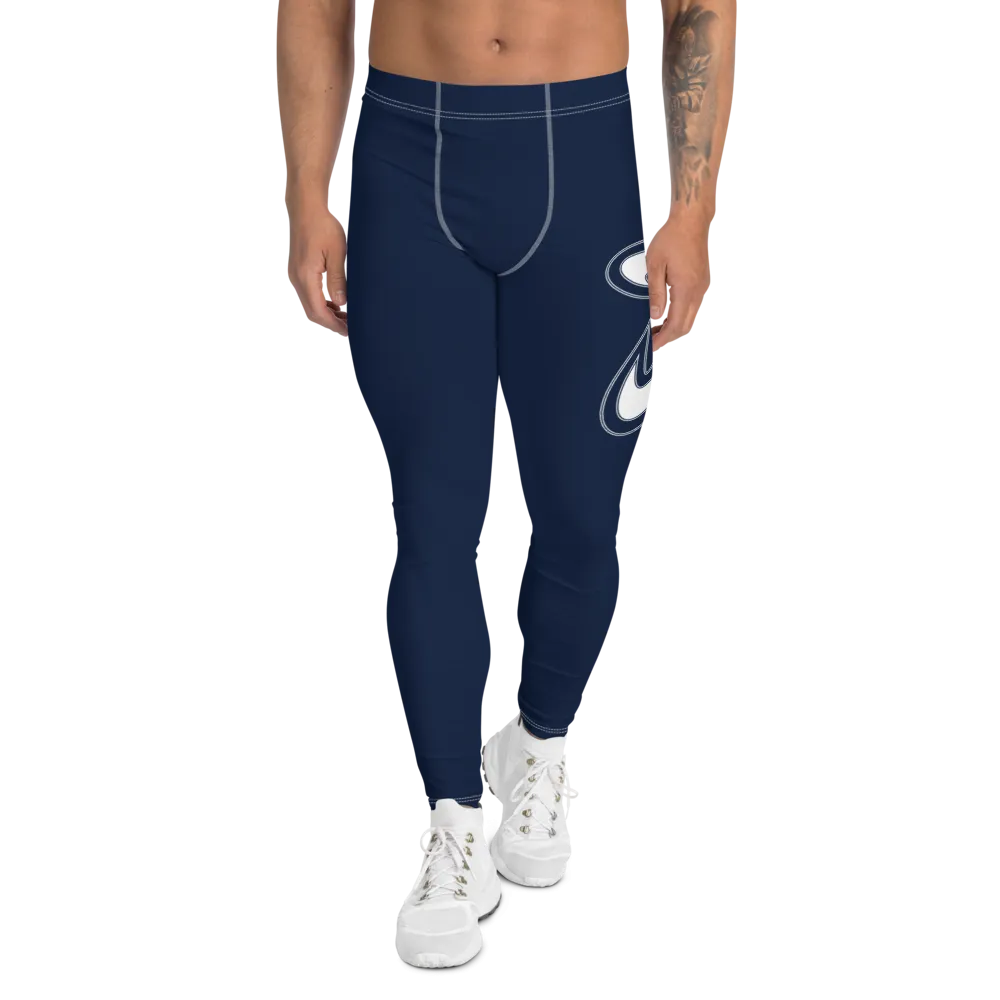 Athletic Apparatus Navy White logo White Stitch V2 Men's Leggings