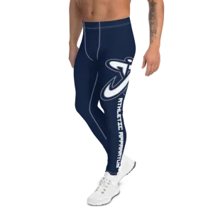 Athletic Apparatus Navy White logo White Stitch V2 Men's Leggings