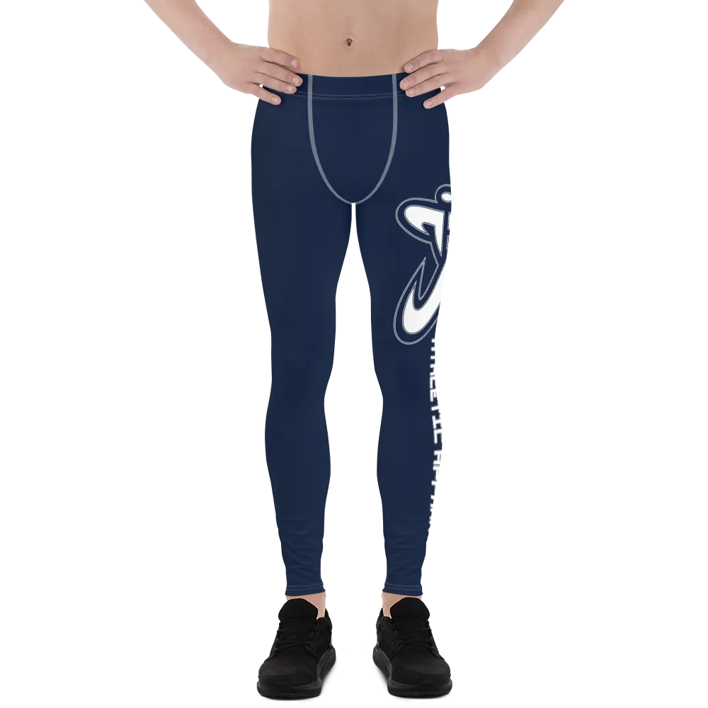 Athletic Apparatus Navy White logo White Stitch V2 Men's Leggings