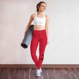 Athletic Apparatus Red Black Logo V3 Yoga Leggings
