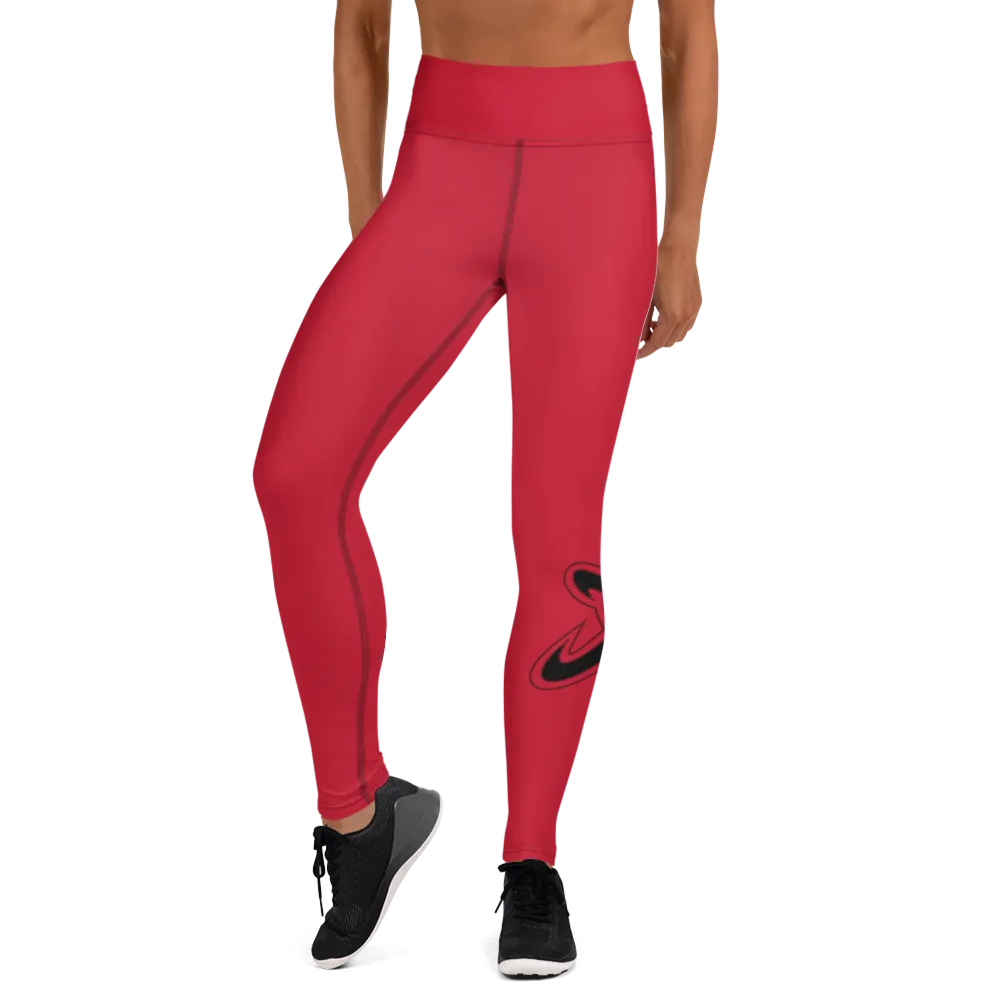 Athletic Apparatus Red Black Logo V3 Yoga Leggings