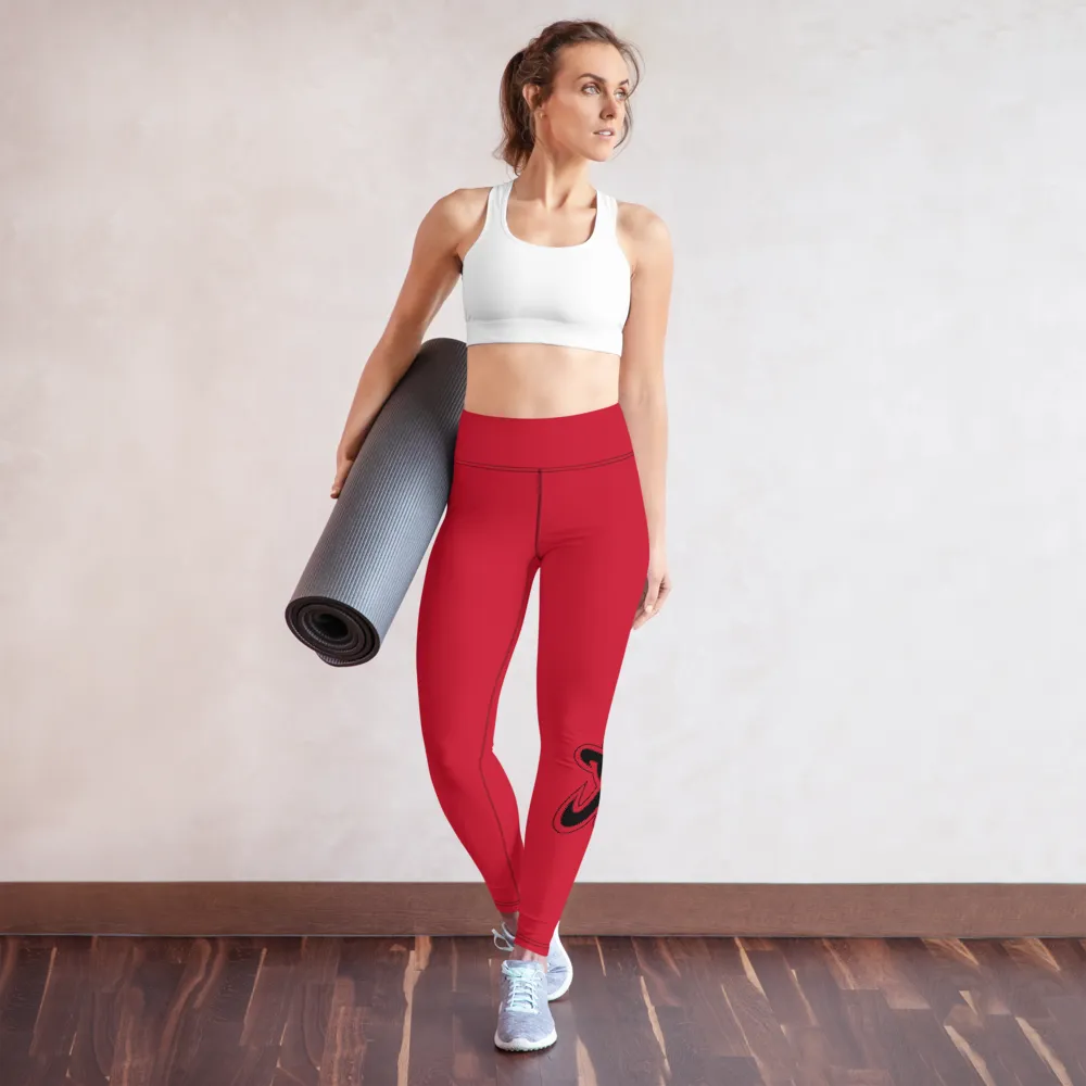Athletic Apparatus Red Black Logo V3 Yoga Leggings