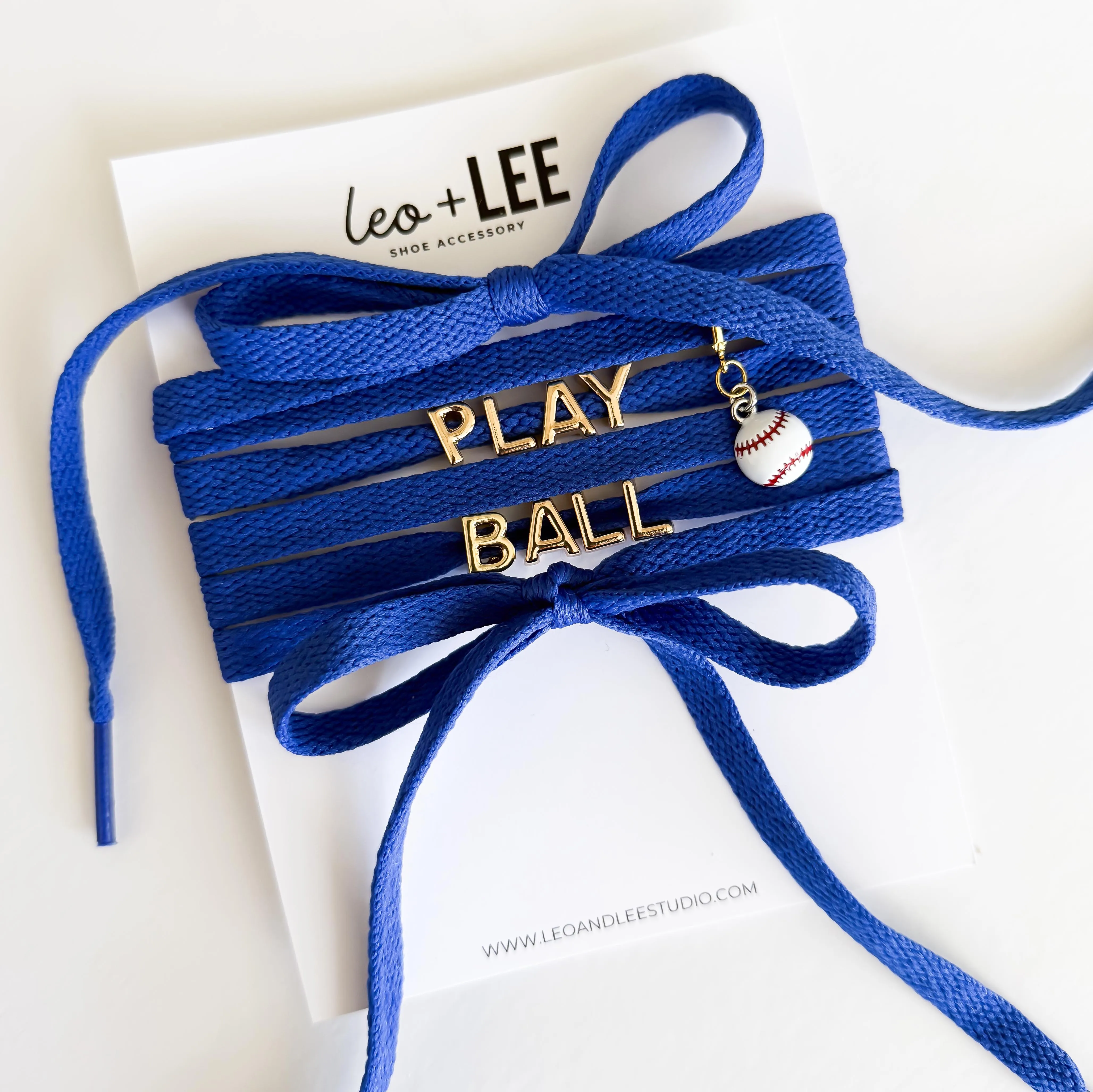 Baseball Shoe Lace Charm Set – “Play Ball” Gold Letter Charms with Baseball Pendant – Sports Fan Sneaker Accessories