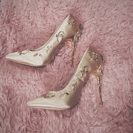 Boussac Elegant Silk Women Pumps High Heels