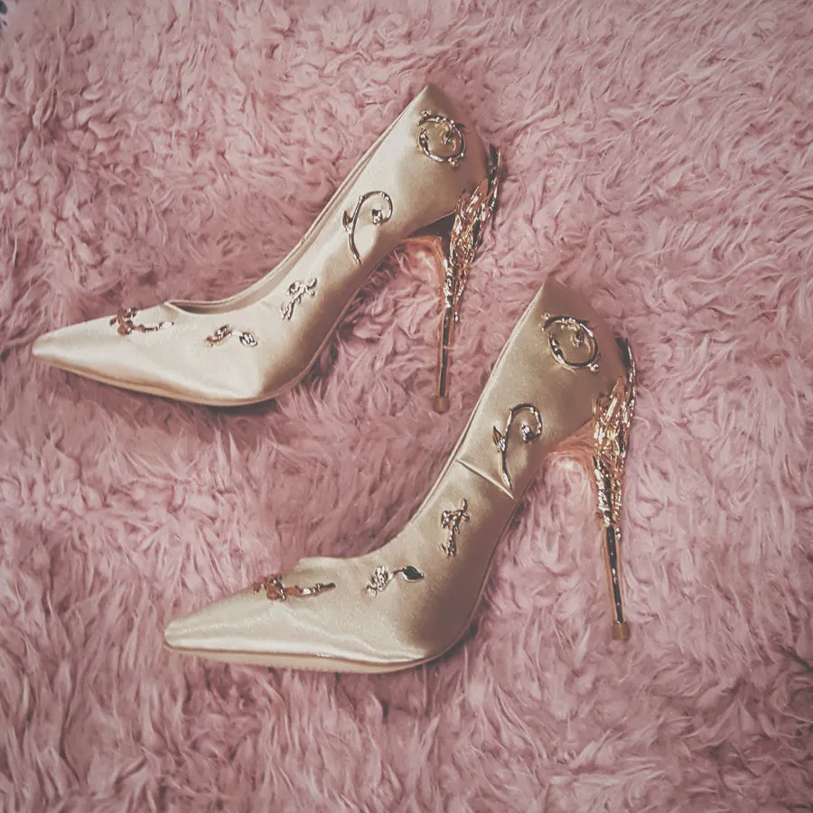 Boussac Elegant Silk Women Pumps High Heels