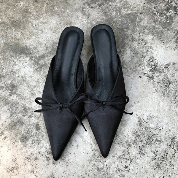 Bowtie Mules Pointed Toe Women Pumps