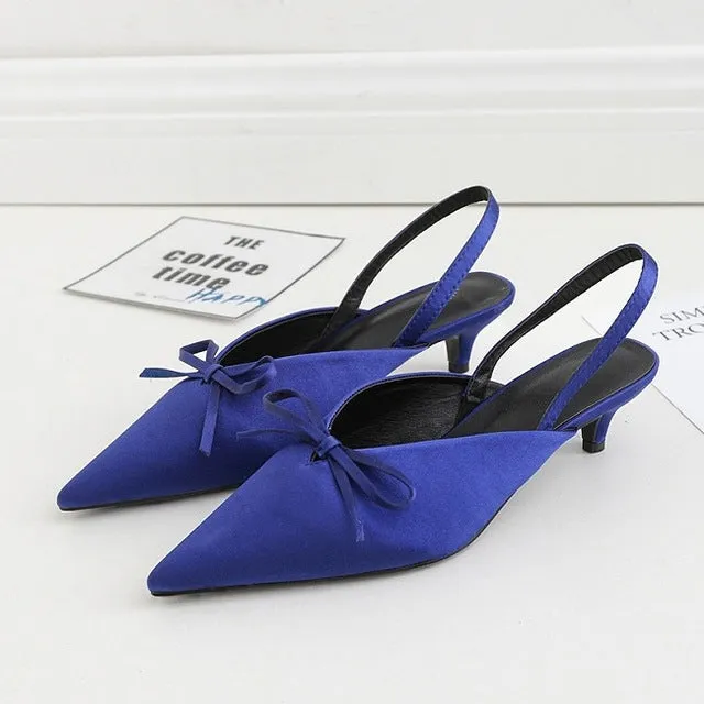 Bowtie Mules Pointed Toe Women Pumps
