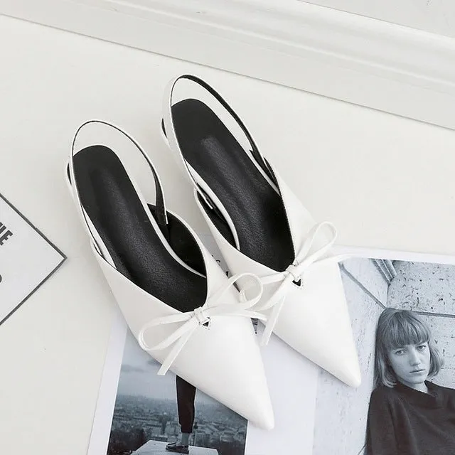 Bowtie Mules Pointed Toe Women Pumps