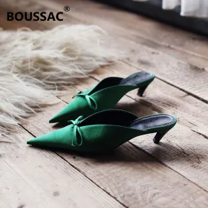 Bowtie Mules Pointed Toe Women Pumps