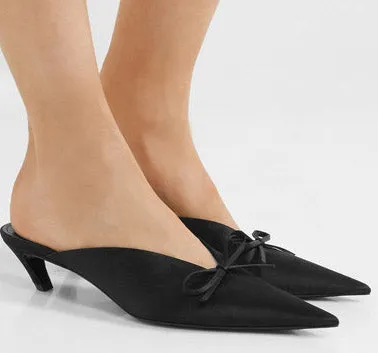 Bowtie Mules Pointed Toe Women Pumps