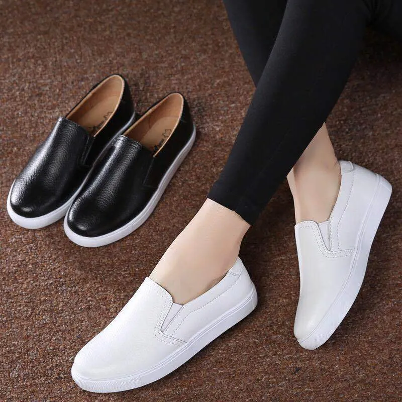 Casual Cowhide Leather Solid Color Loafers