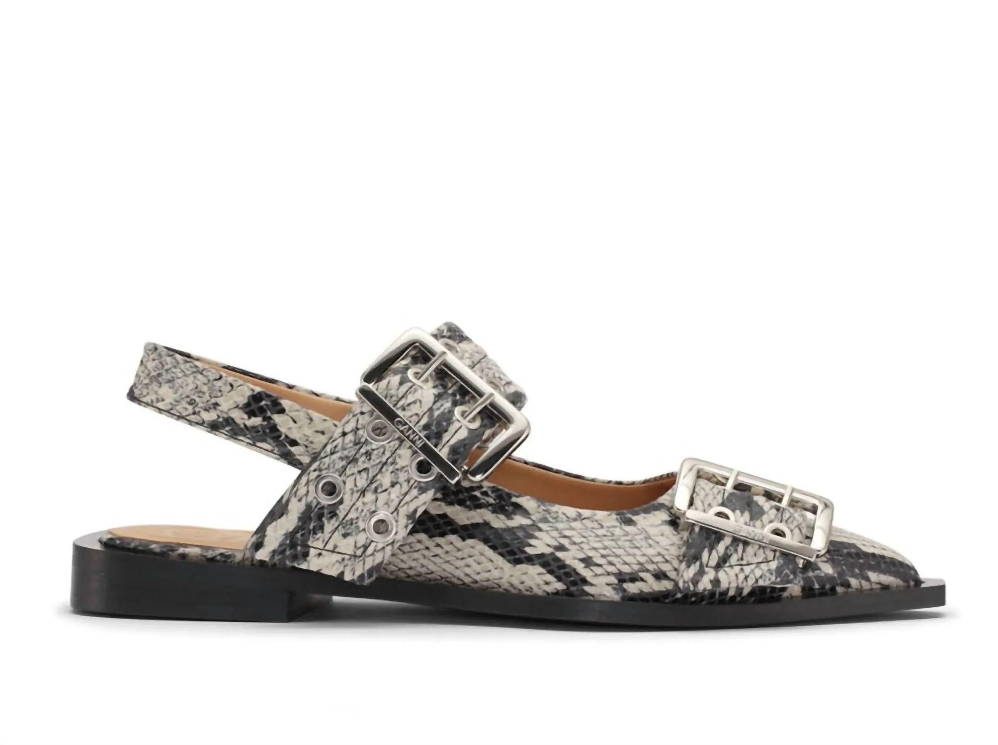 Chunky Buckle Ballerina Flat Sandals