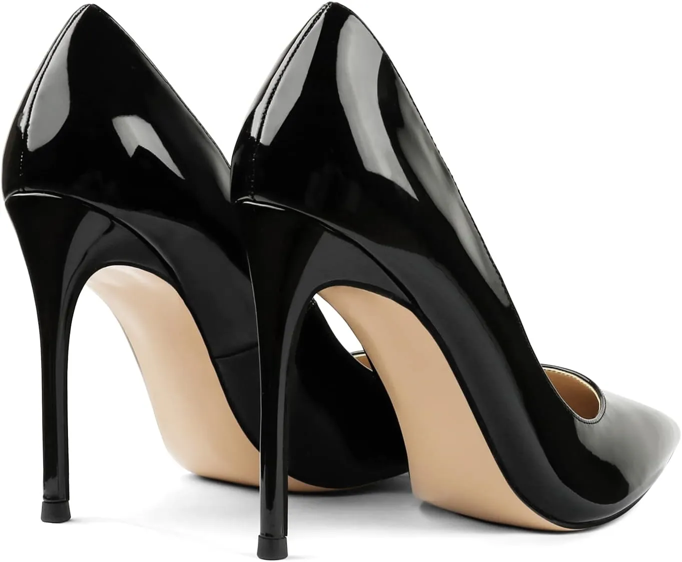 COLETER Women's 4 Inch Pumps Pointy Toe Wedding Dress Shoes Slip on Stiletto Pumps