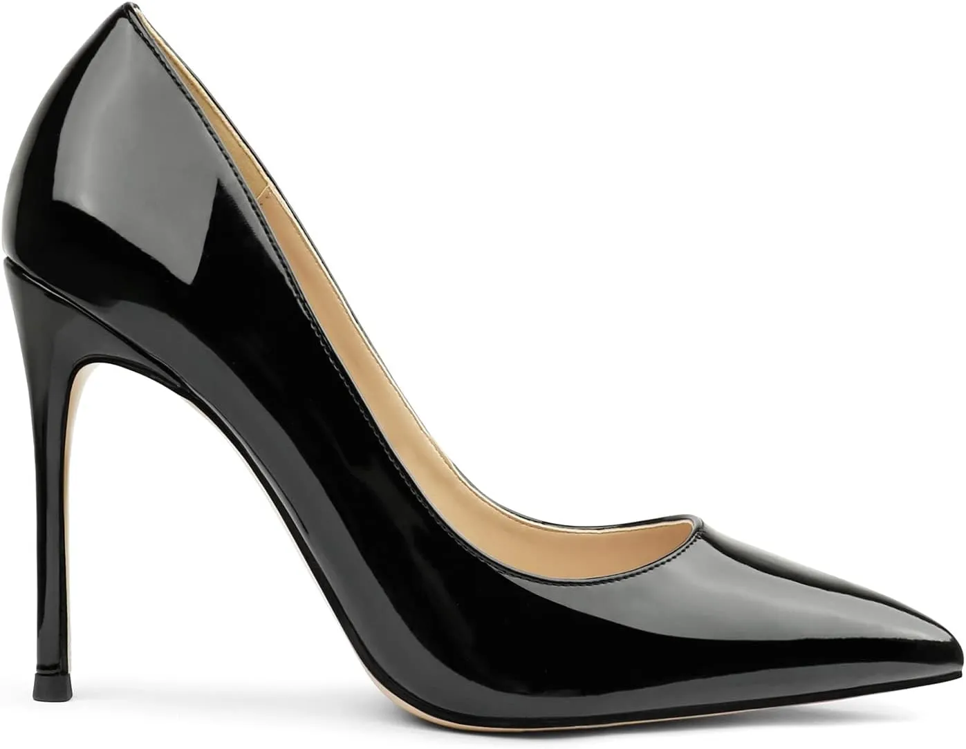 COLETER Women's 4 Inch Pumps Pointy Toe Wedding Dress Shoes Slip on Stiletto Pumps