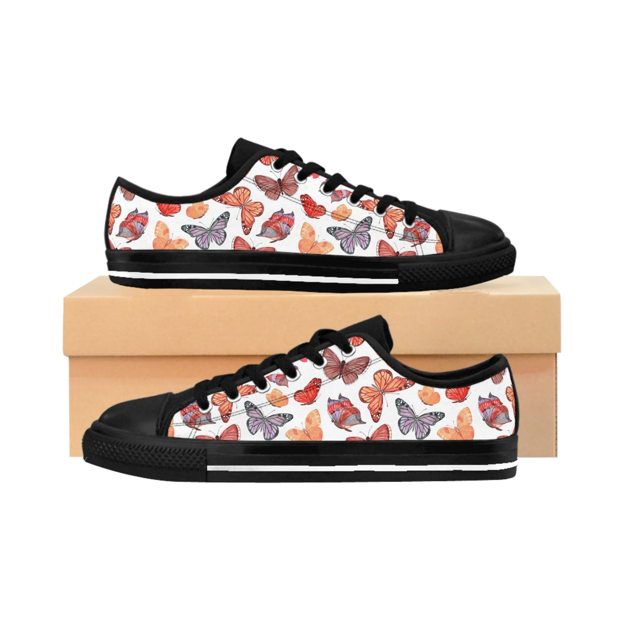 Colorful Watercolor Butterflies Women's Sneakers