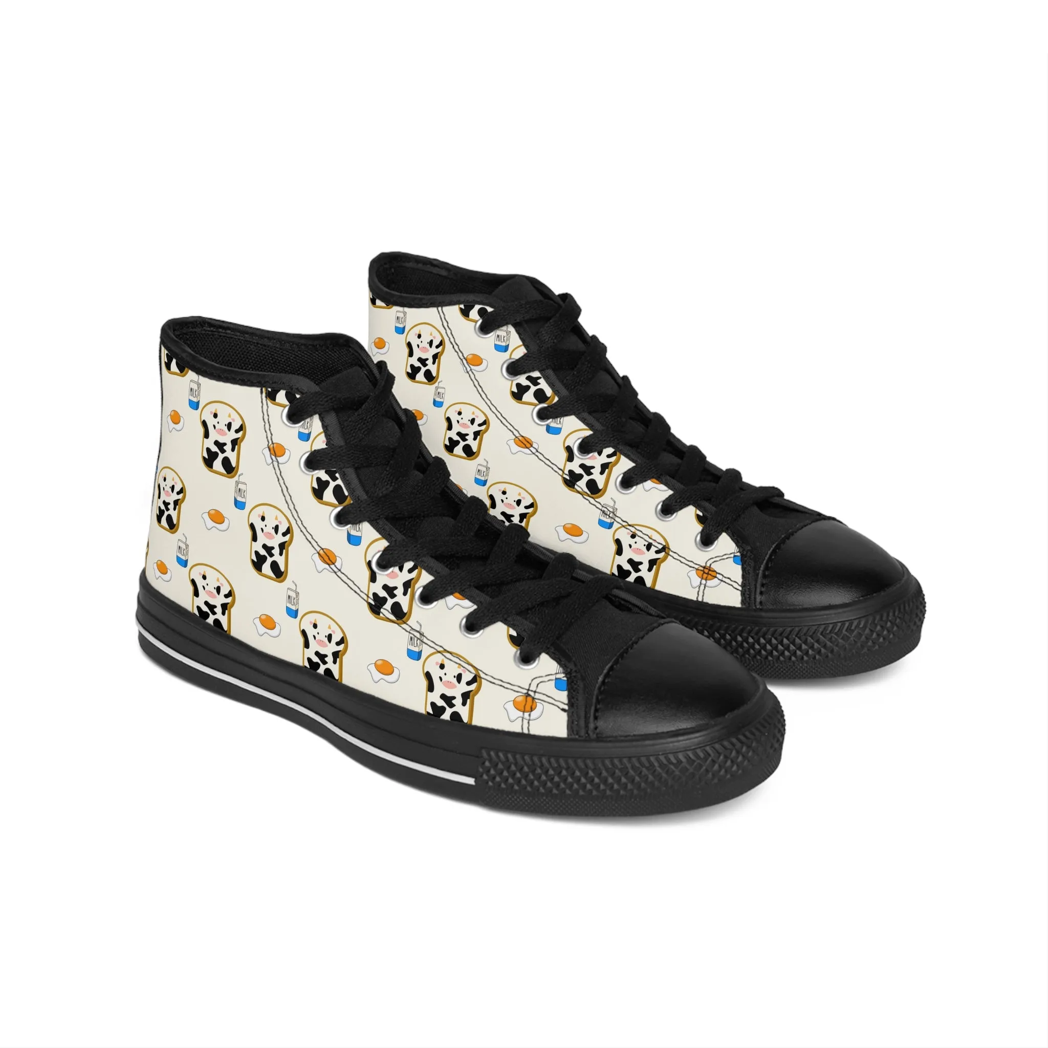 Cow Face Bread Milk Women's Classic Sneakers