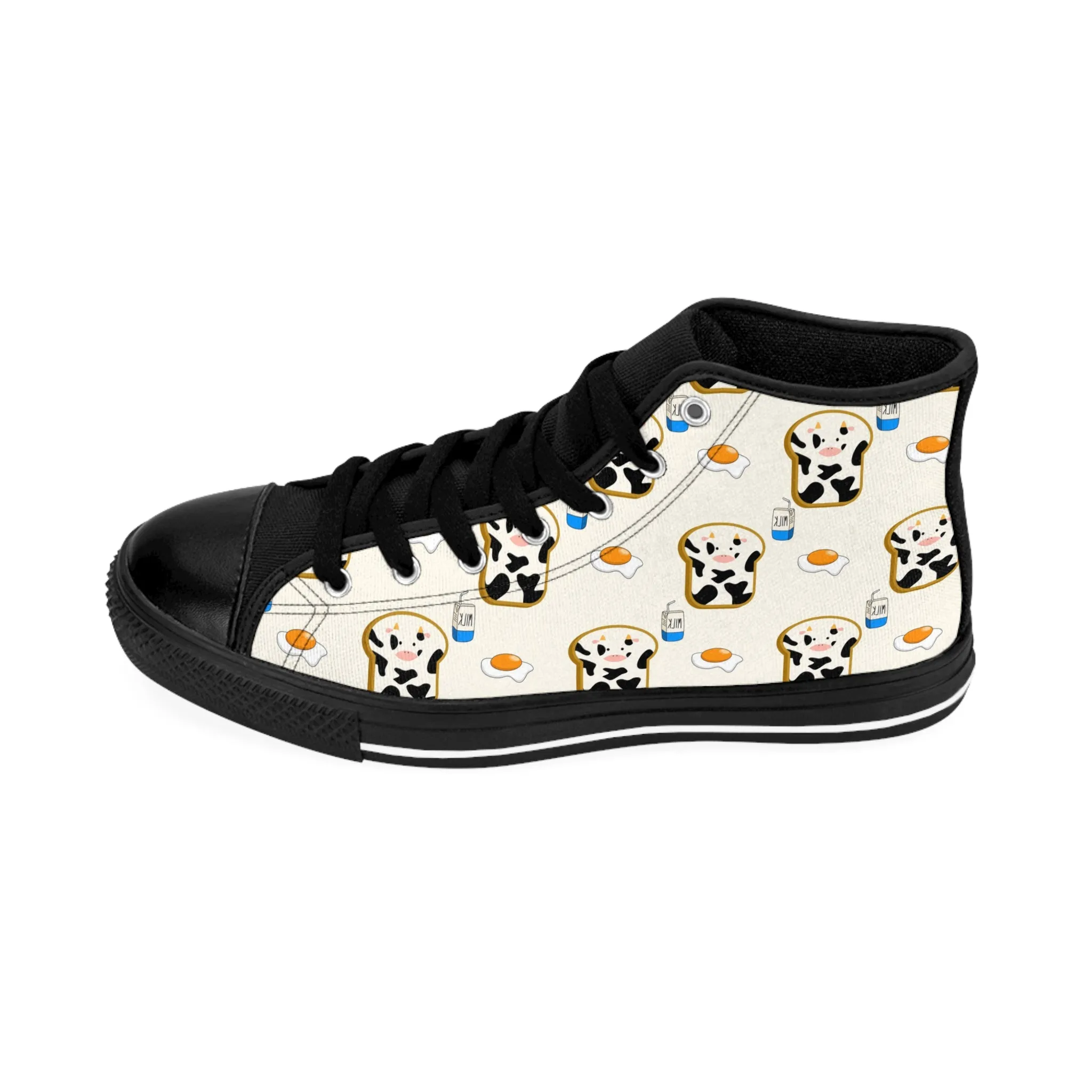 Cow Face Bread Milk Women's Classic Sneakers