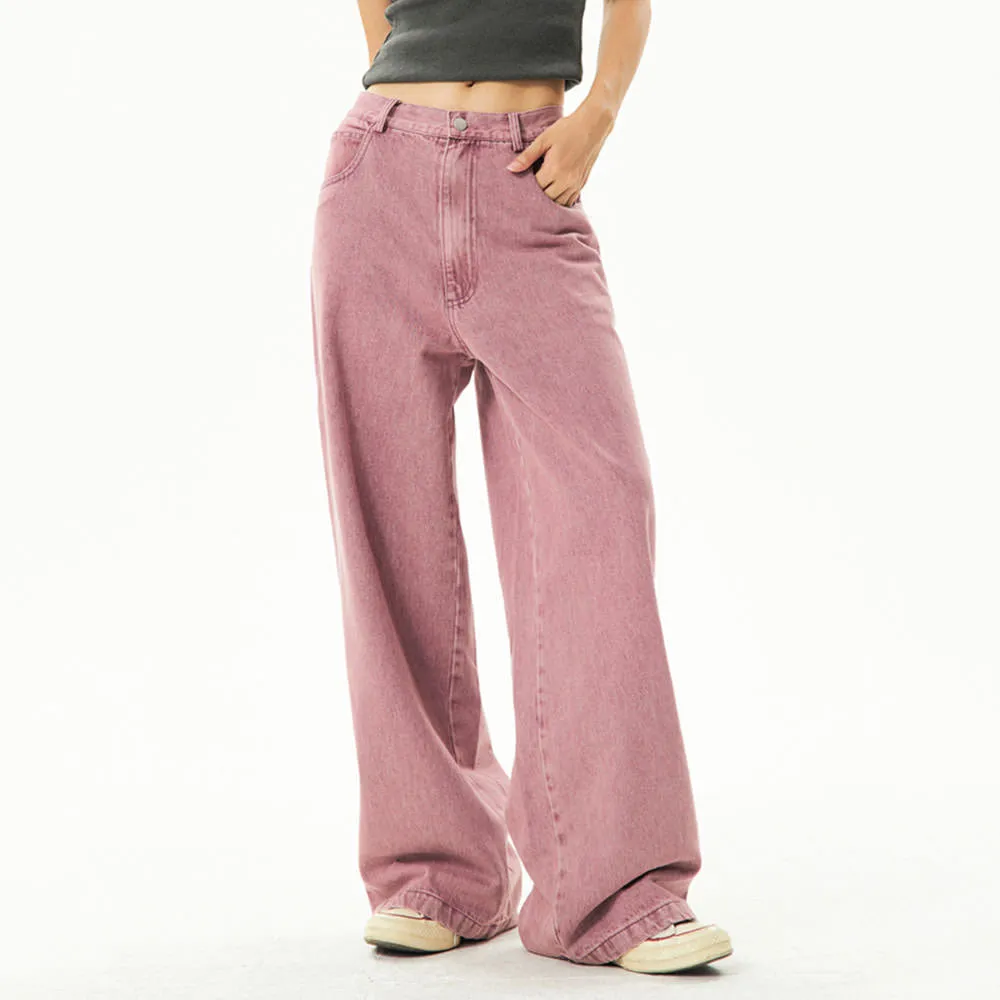 Dust Pink Skater Girl Loose Jeans