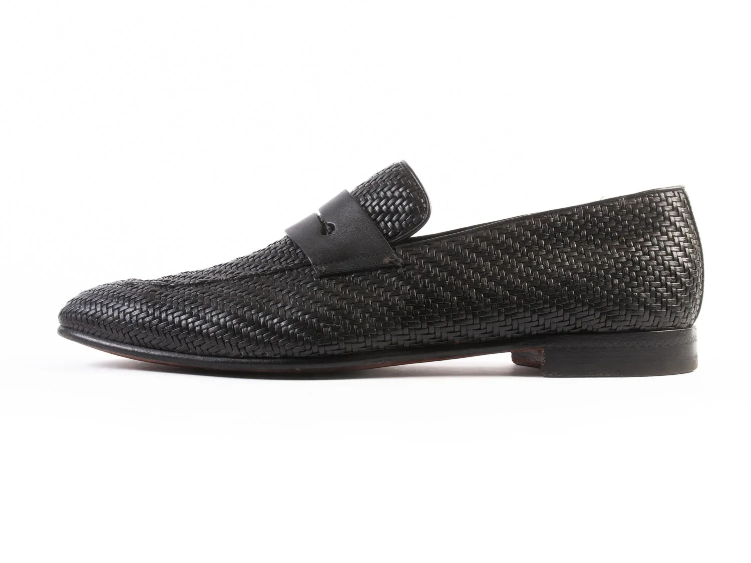 Ermenegildo Zegna Black Basketweave Loafers