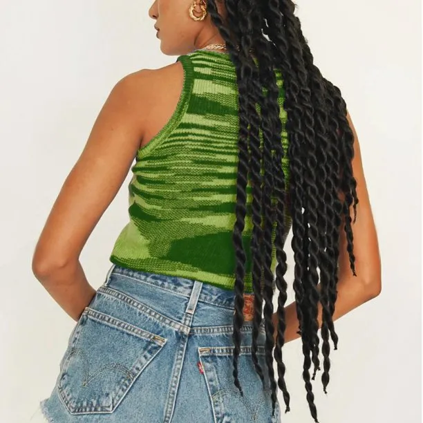 Fantaslook Ribbed Knit Tie Dye Tank Top Women Basic Summer Camisole Vest