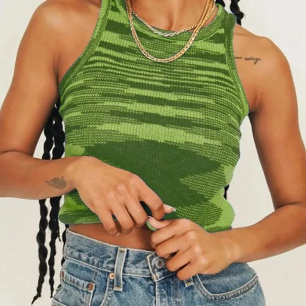 Fantaslook Ribbed Knit Tie Dye Tank Top Women Basic Summer Camisole Vest