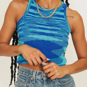 Fantaslook Ribbed Knit Tie Dye Tank Top Women Basic Summer Camisole Vest