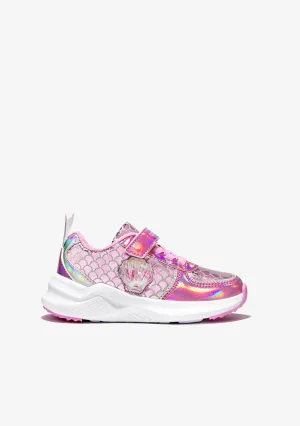 Girl's Pink With Lights Mermaid Sneakers