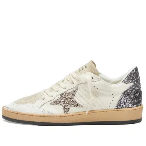 Golden Goose Ball Star Leather Sneakers, beige/silver/light brown