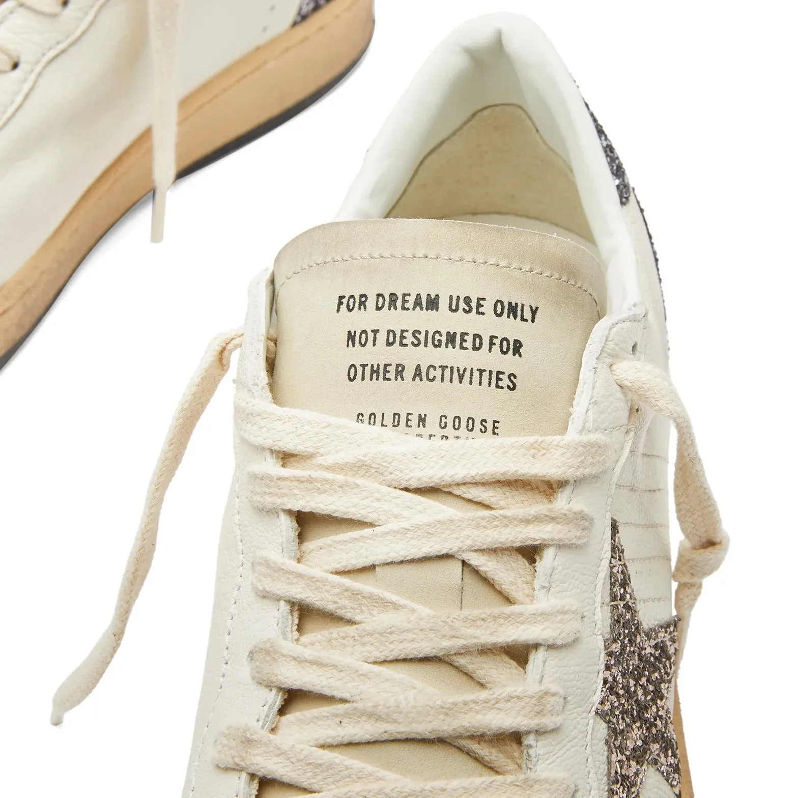 Golden Goose Ball Star Leather Sneakers, beige/silver/light brown