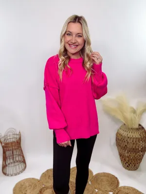 Hot Pink Oversized Sweater