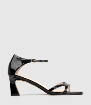 KATE60 Square Toe Sandal in Black Patent