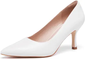Kitten Heels Closed Toe Heels Women's Pumps Low Stiletto Pointed Toe Office Bridal Wedding Party Work Dress Pumps Shoes