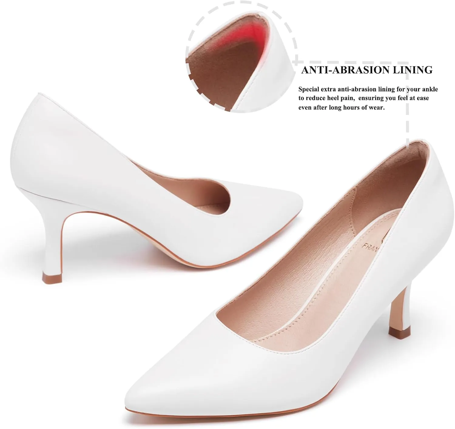 Kitten Heels Closed Toe Heels Women's Pumps Low Stiletto Pointed Toe Office Bridal Wedding Party Work Dress Pumps Shoes