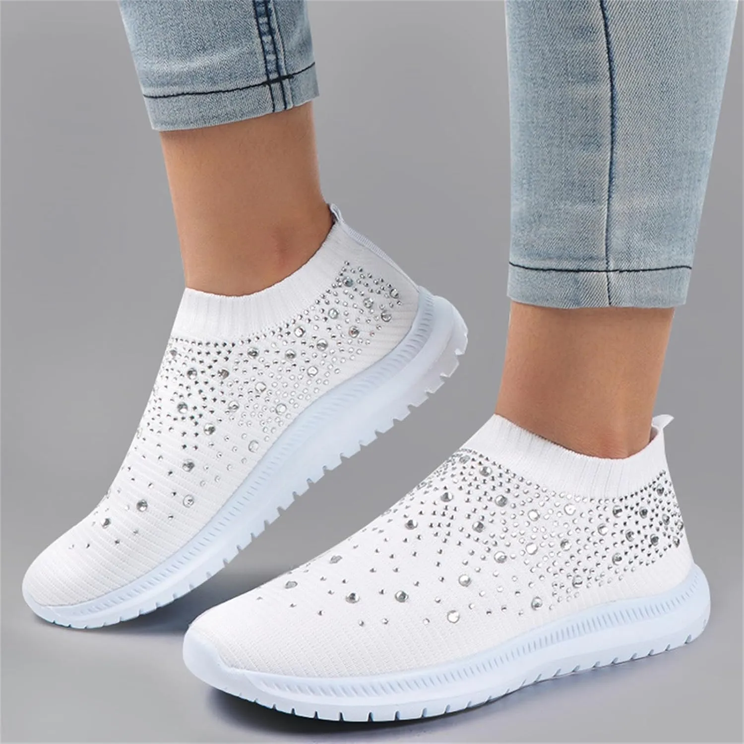 Ladmiple Gym Shoes For Women Workout Running Walking Shoes Slip on Sock Sneakers Mesh Non Slip Athletic Tennis Shoes
