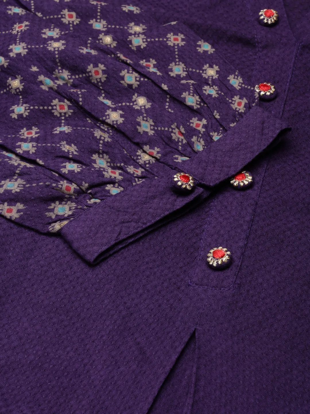Lilac Solid Rayon A-Line Kurta