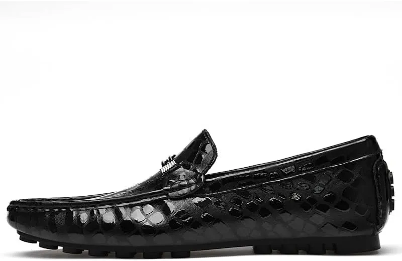 Mens Loafers Height Increasing Elevator 2.3in Vegan Leather Driving Loafers Lightweight Flexible Flat Heel Walking Fashion Slip-on