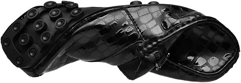 Mens Loafers Height Increasing Elevator 2.3in Vegan Leather Driving Loafers Lightweight Flexible Flat Heel Walking Fashion Slip-on
