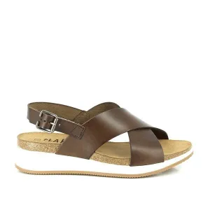 Plakton 395285 Brown Cross-Strap Slingback Sandals