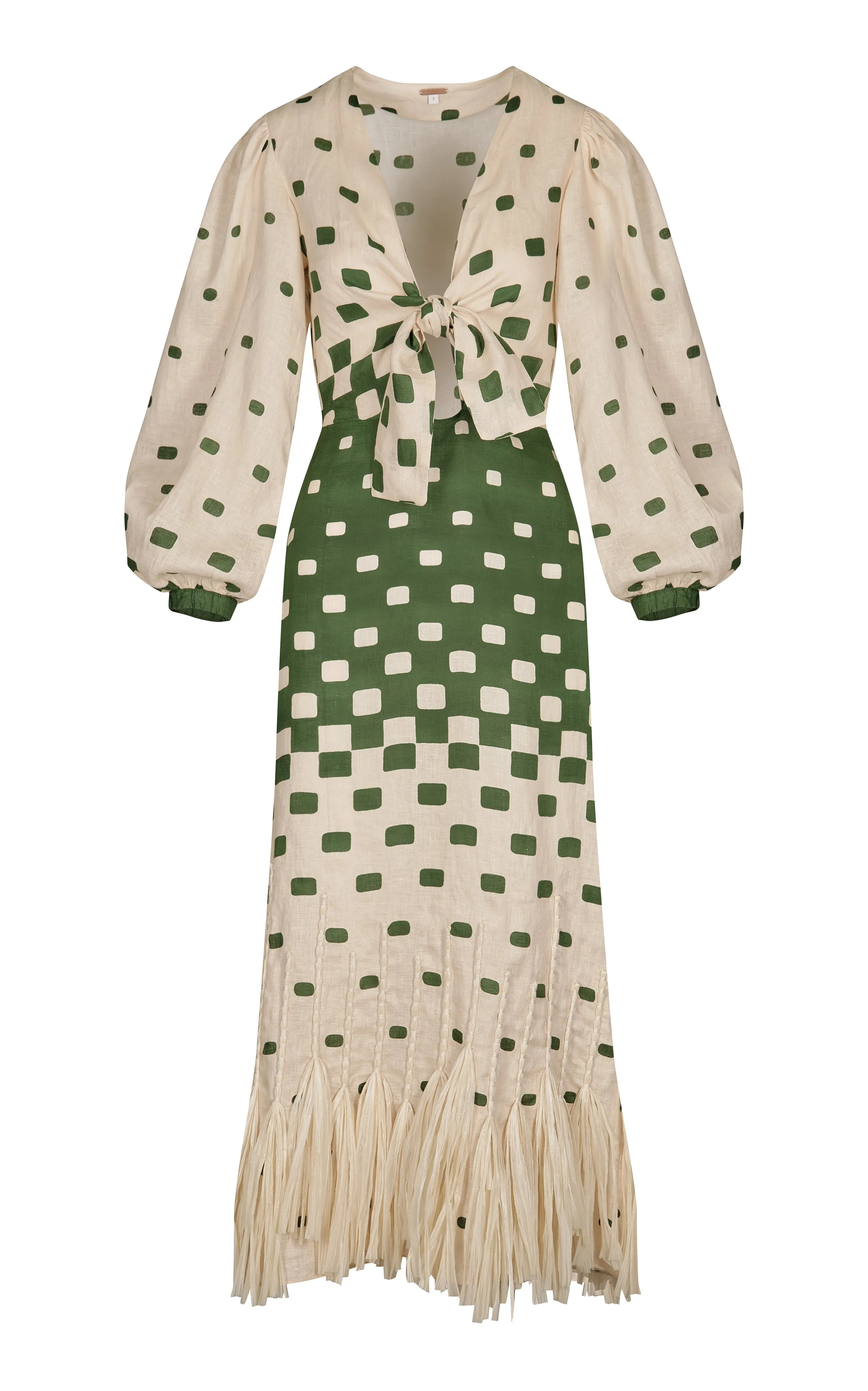 Pradera Geométrica Fringed Midi Dress